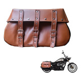 Alforjas Maletas Laterales Moto Universal Chopper Café 2pz