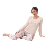 Pijama Invierno Mujer Jersey Lencatex 21371 Talles Grandes