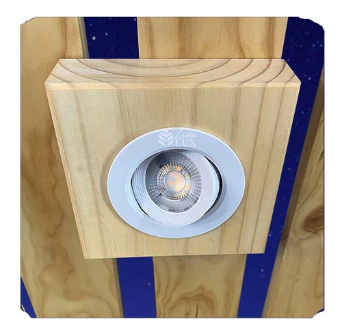 Lampara Techo Madera Rustica Led Incorporado 7w Cobertizo 