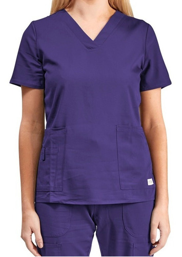 Top Polera Uniforme Clinico Mujer -morado- One Stitches 