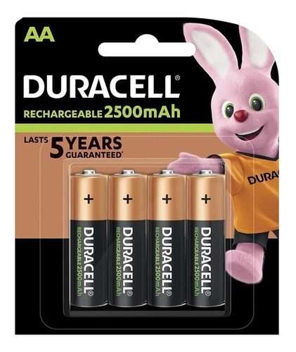 Pilas Aa Recargables Duracell 2500mah 4 Unidades