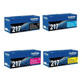 Pack 4 Toner Brother Tn-217 // Negro + Colores Tn217