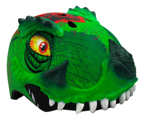 Casco Niño Bicicleta T-rex Verde Para Edad De 5 Años