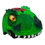 Casco Niño Bicicleta T-rex Verde Para Edad De 5 Años