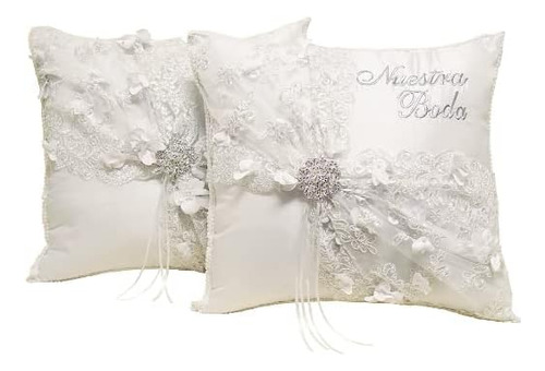 Juego De 2 Almohadas De Rodillas De Boda Blancas, Almohadas 