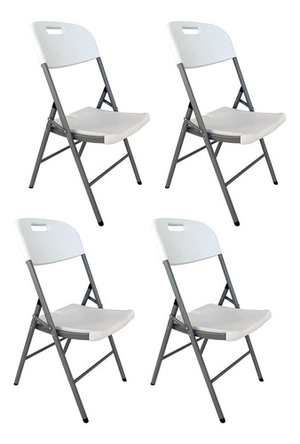 Silla Plegable Set De 4 Linium Plástico Resistente 