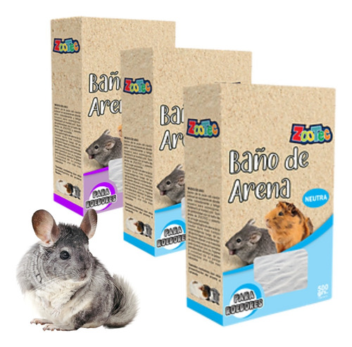 Arena Chinchilla Baño Roedores Jerbos Hamsters Sustrato X3