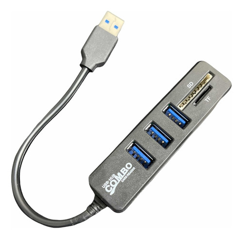 Hub 6 Puertos Multi Usb 2.0 Adaptador Con Lector Tarjeta Sd