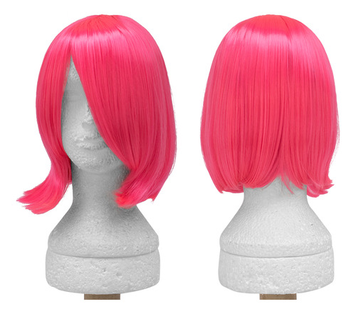 Peruca Curta Cosplay Long Bob C/ Franja Wig Cores Fantasia