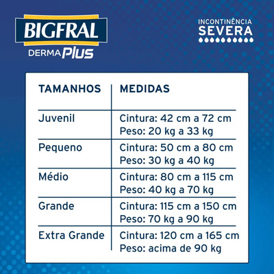 Fraldas Para Adultos Descartável Bigfral Derma Plus Noturna Tamanho Médio | MercadoLivre