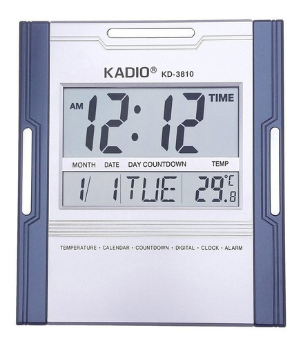 Reloj Pared Digital Kadio Termometro Timer Alarma Calendario