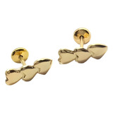 Aros De Oro 18k Laminado Para Mujer Con Corazon Dorado      