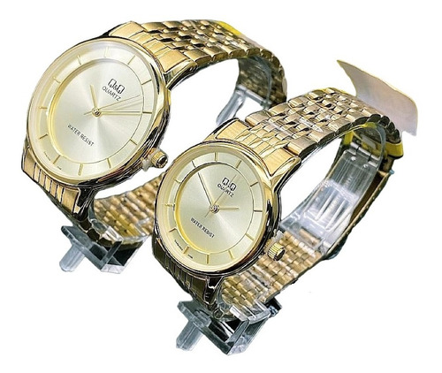 Pareja De Relojes Qyq Pulso Acero Sumergibles + Envio