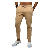 Jogger Fit Classic Beige Ajustado Con Cordón Hombre Konko