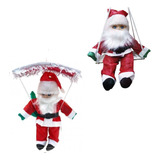 Decoração Natalina 2 Boneco Papai Noel Paraquedas E Balanço