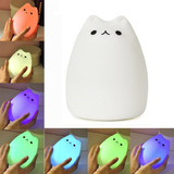 Lámpara Led Silicona Suave Gatito Espanta Cuco Recargable