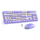 Combo De Teclado Y Ratón Inalámbricos Mofii, Morado, Colorid