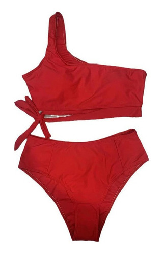 Traje De Baño De Bikini De Mujer De Color Liso Dividido