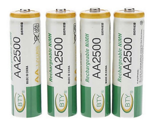 Pack De 4 Pilas Aa Recargables Bty 2500mah Nimh Boleta Gtia