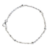 Pulsera Cadena Torcida Bolitas Plata Fina 925