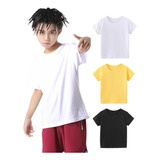 3 Camiseta Infantil De Manga Corta 100% Algodón (unisex)