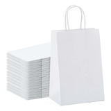 Bolsas Asa Papel Kraft Blancas Regalo Boutique Craft 15x8x21