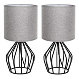 Lámpara De Mesa - Modern Table Lamps Set Of 2 - Black Metal 