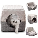 Dreamsoule Cat Cozy Cube Lgloo Cama, 3 En 1 Plegable Gato Pe