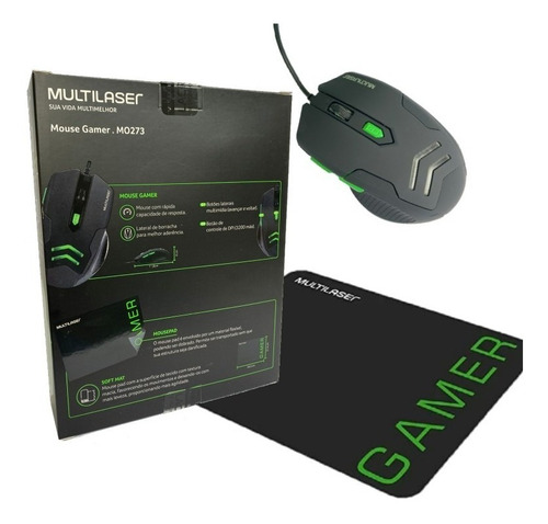 Mouse Gamer + Mousepad 6 Botões Multilaser Barato