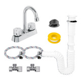 Kit Mezcladora Lavabo Abs Y Accesorios Para Instalación