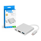 Adaptador Tipo-c Para Hdmi 4k Usb 3.0 Hub Mac Type-c Lumi