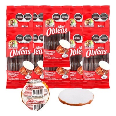 Mini Obleas Cajeta 460 Pz Sevillanas Dulce Mexicano
