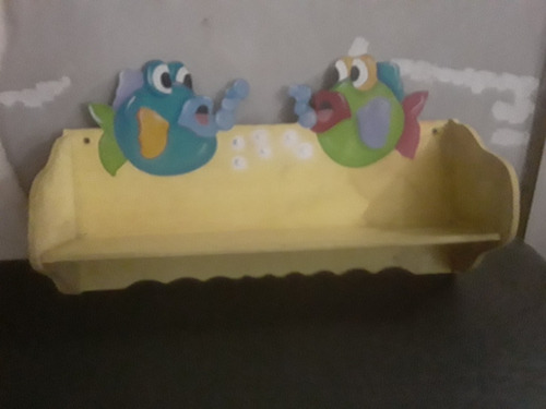 Repisa Flotante Pared Fibro Facil/mdf Infantil Motivo Peces.