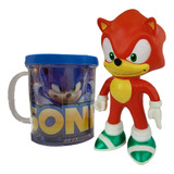 Boneco Sonic Vermelho Collection Com Caneca Personalizada
