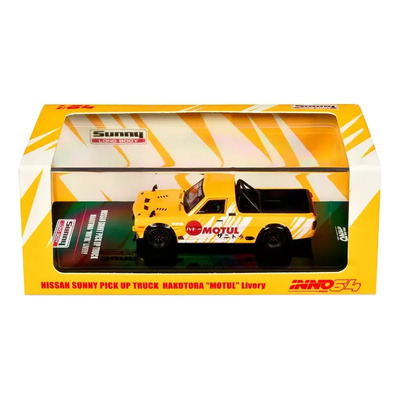Inno64 Nissan Sunny Pick Up Truck Hakotora Motul Livery 1\u002F64 Color Amarillo | Envío gratis