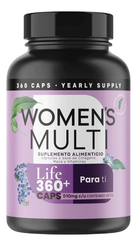 Multivitaminico Mujer 360 Capsulas Vitaminas Para Mujer Life Sabor Sin Sabor (vitaminas Mujer)