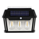 Farol Aplique Solar Triple Ampolleta  Sensor De Movimiento