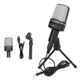 Microfono Condenser Acustica Sf-920 Soporte Zoom Meet Pc