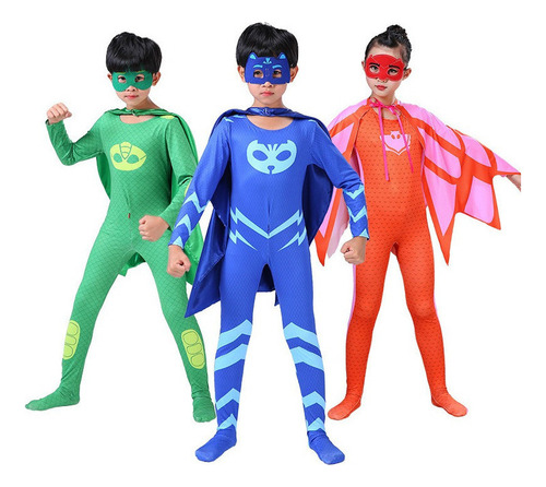 Cosplay Pj Masks Catboy Gekko Traje Halloween Disfraz Niños