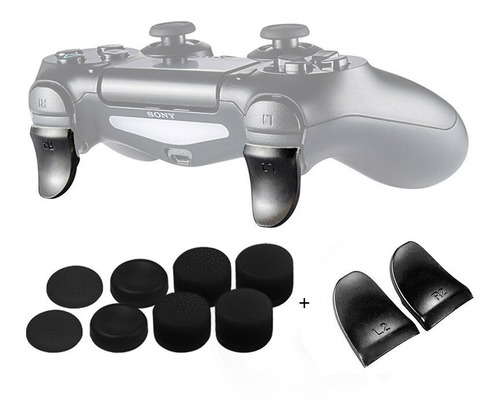 Combo Grips Joystick + Extensiones Gatillos L2 Y R2 Ps4