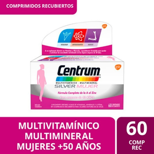 Centrum Silver Mujer X 60 Comprimidos +50años Multivitamina