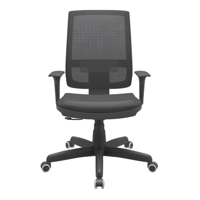 Cadeira Brizza Nr17 Relax Assento Couro Eco Plaxmetal Pto | Frete grátis