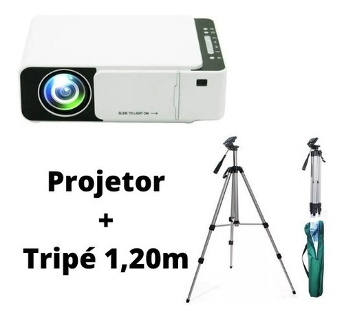 Projetor T5 2500 Lúmens Led Wifi 4k + Tripé 1,20m