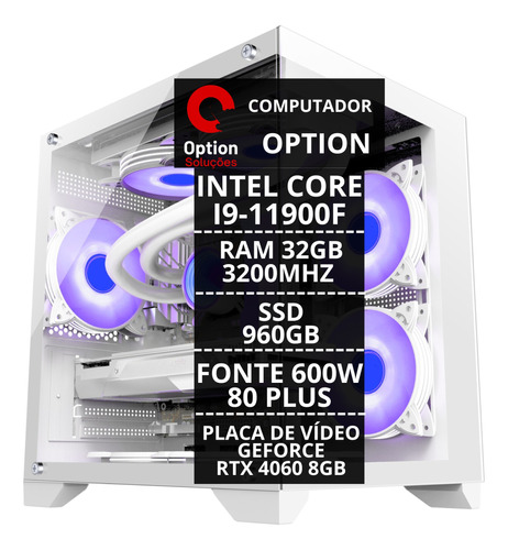 Pc Gamer Option Intel I9 11900f 32gb Rtx 4060 8gb Ssd 960gb