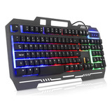 Teclado Aoas Luminado Gamer Semi Mecânico Luzes Led Rgb