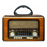Radio Am/fm Bluetooth Multibandas Usb Vintage Recargable
