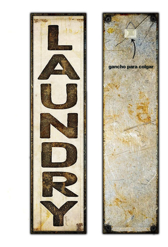 #11 - Cartel Decorativo Vintage - Laundry Lavadero No Chapa