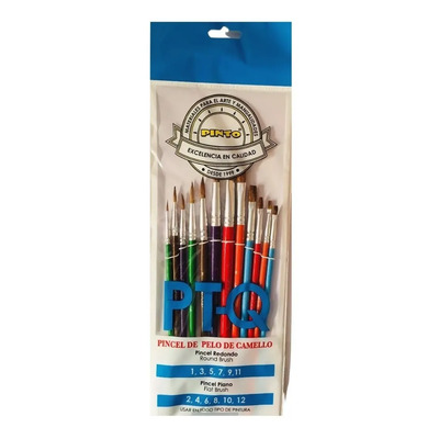 Pincel De Pelo De Camello Pinto Set Con 12 Pzas | MercadoLibre