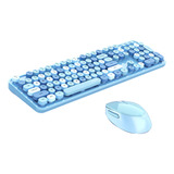 Kit Teclado E Mouse Wireless Moda Punk Colorido Para Meninas