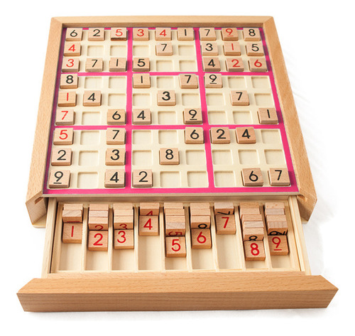 Cajón De Madera Para Sudoku Con Juguetes Math Brain